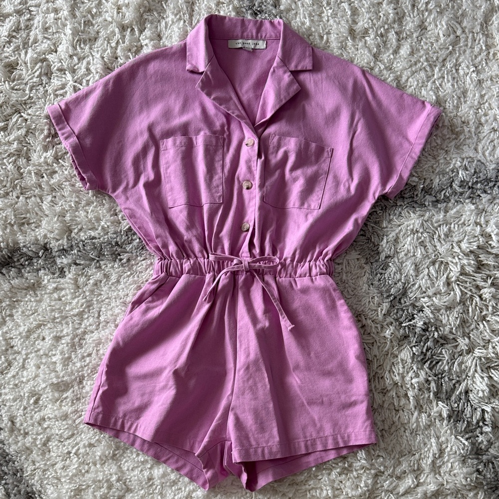 Pink Button-Up Romper
